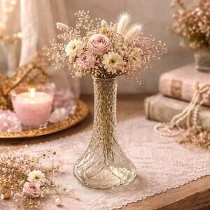 Vintage Hoosier Diamond Cut Glass Bud Vase Cottagecore Boho Whimsy Stem Vase